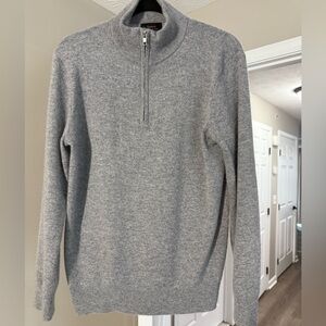 Quince Men's Zip-Up Sweater in Gray